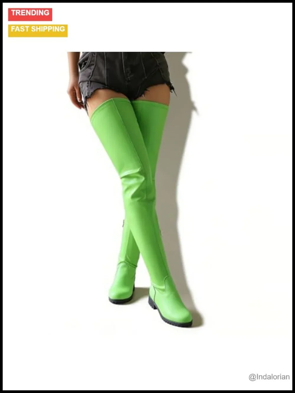 Thigh High Over the Knee Patent Leather Chunky Block Heel Boots with Side Zipper